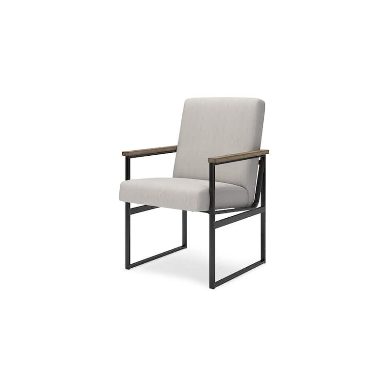 Signature Design by Ashley Montia Light Gray/Brown Home Office Desk Chair - 20.5" W x 24" D x 34.25" H