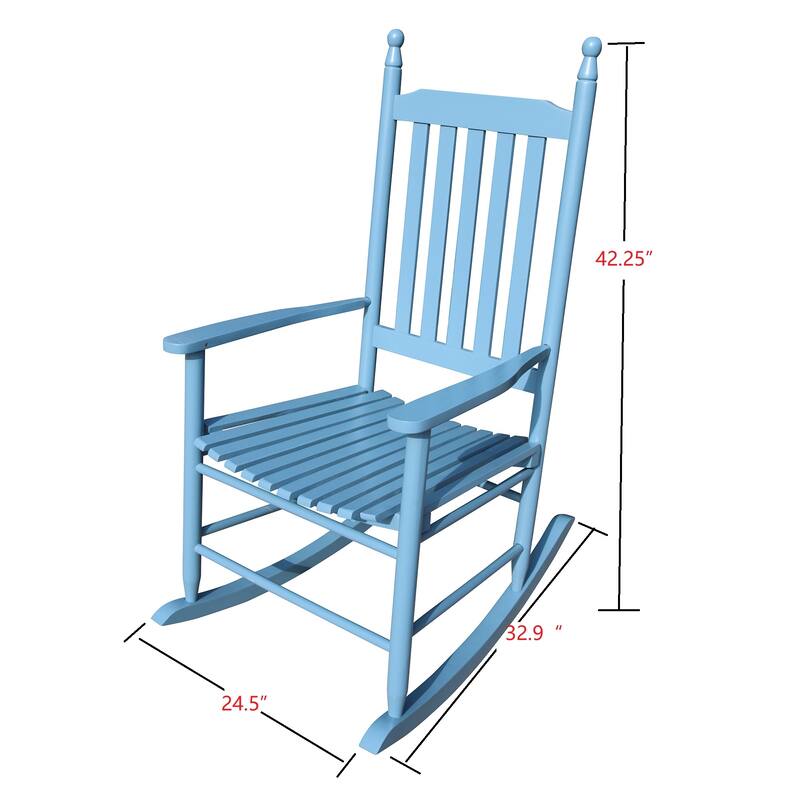 Wooden Rocker Chair - Blue