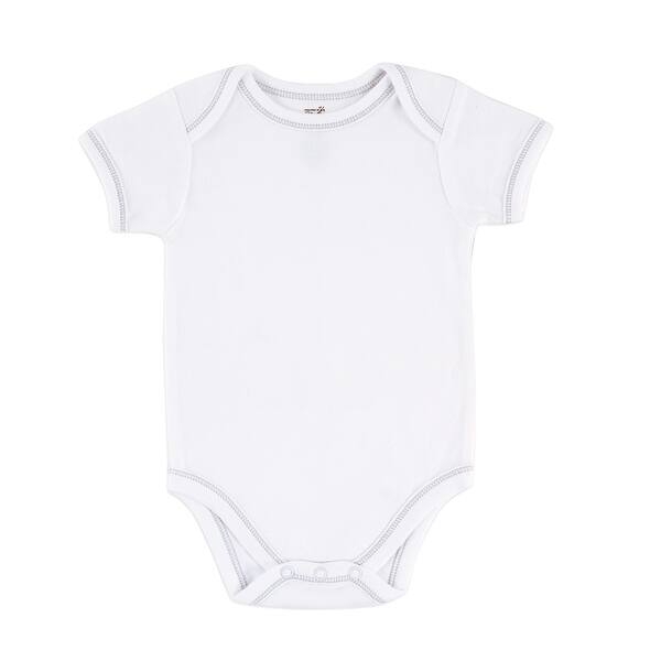 slide 1 of 1, Touched by Nature Baby Unisex Organic Cotton Bodysuits, White Short-Sleeve 1 Pack 0-3 Months - White Short-Sleeve 1 Pack