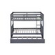 preview thumbnail 8 of 10, Aesthetic Full Over Full Wood Kids Bunk Bed with Trundle,Guardrail