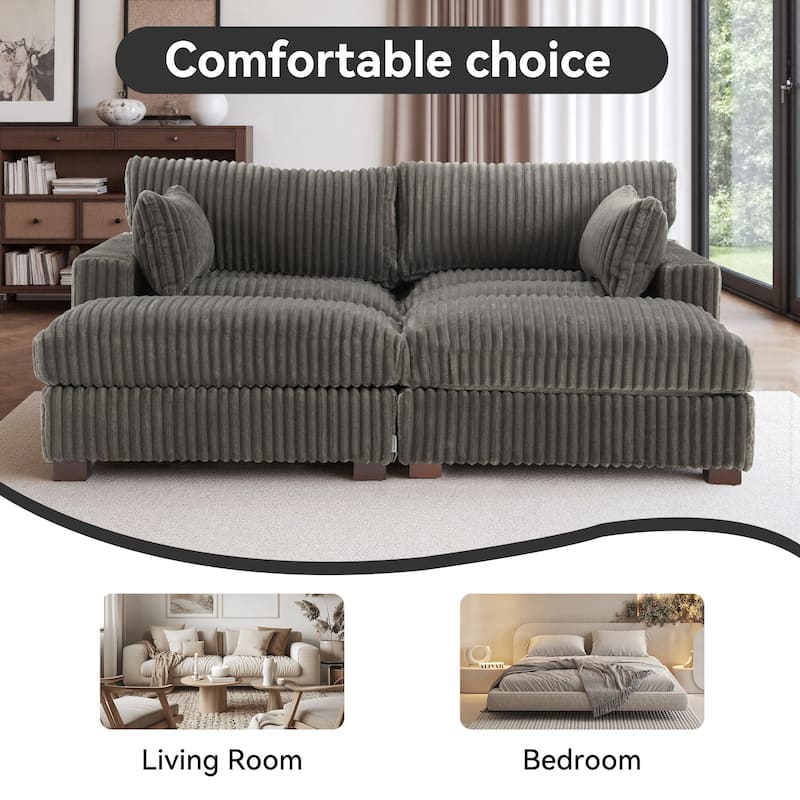 Oversized U-shaped Plush Modular Sectional Sofa Set