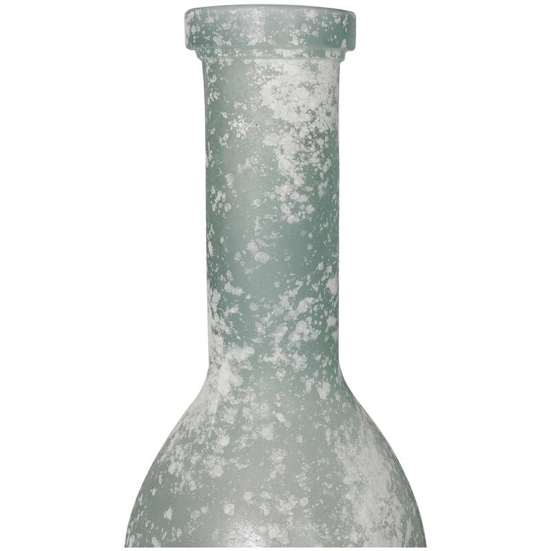 Clear Recycled Glass Handmade Frosted Spanish Bottle Decorative Vase