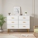 preview thumbnail 13 of 16, 6 Drawer Dresser with Storage Space, Modern Wooden Dresser with Gold Handles