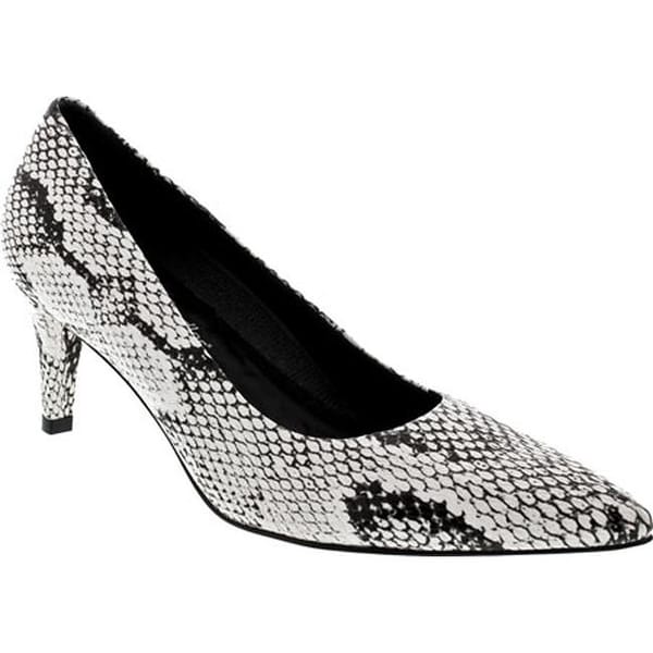 black and white snake print shoes