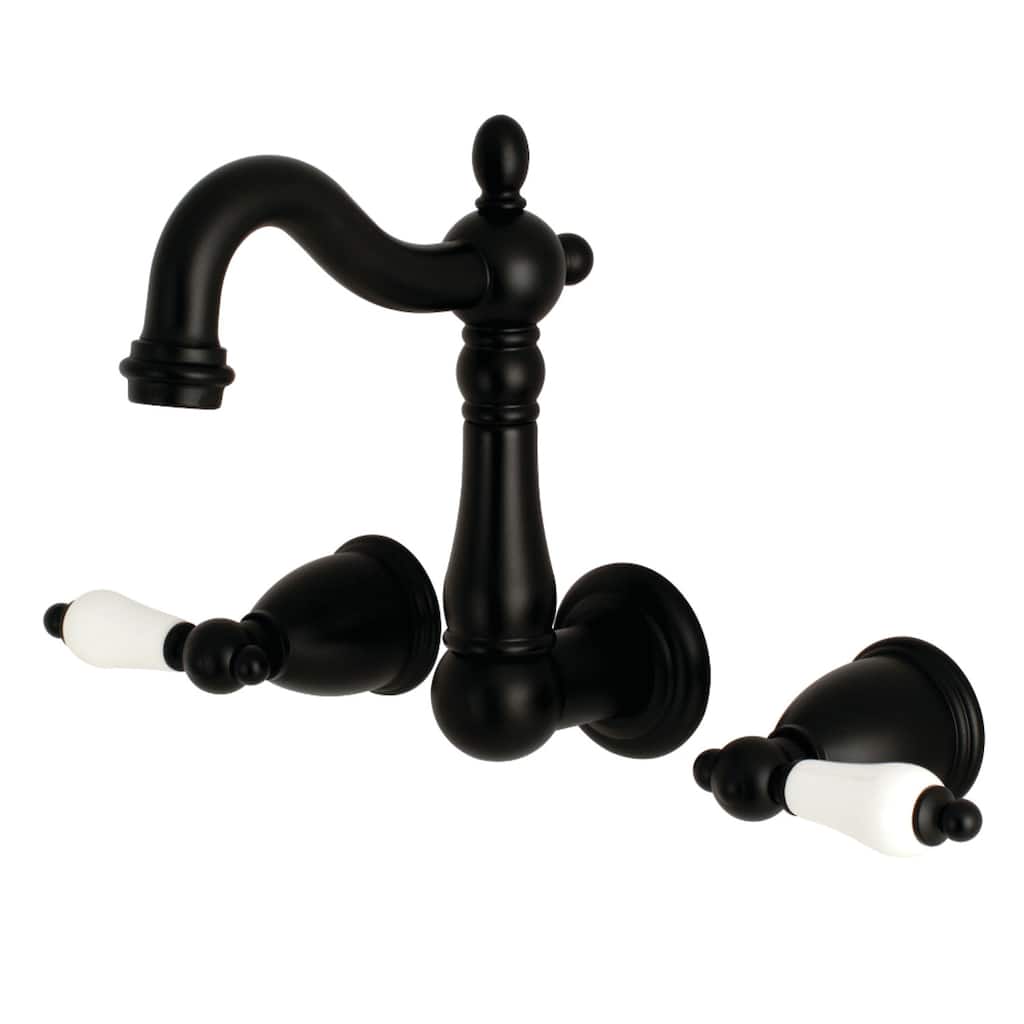 Kingston Brass Heritage Two-Handle 3-Hole Wall Mount Bathroom Faucet