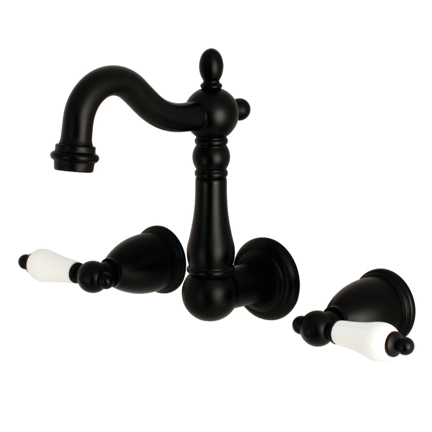 Kingston Brass Heritage Two-Handle 3-Hole Wall Mount Bathroom Faucet