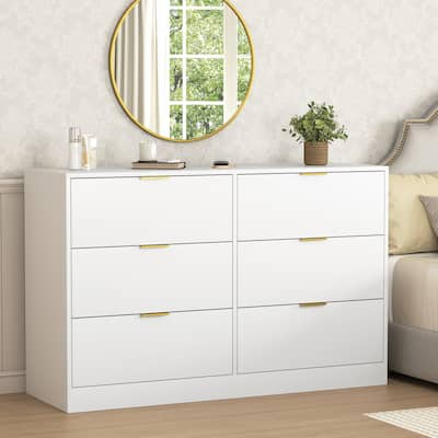 Simply Modern 6-Drawer Dresser, Chest of Drawers for Bedroom, Living Room, Hallway, and Entryway - Large Storage Cabinet