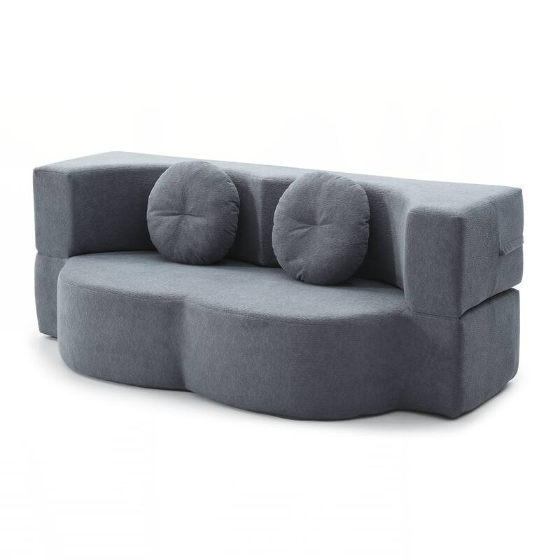 Folding Sofa Bed with Pillow, Sleeper Sofa, Floor & Futon Loveseat Couch
