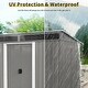 preview thumbnail 7 of 6, 8x 6ft Patio Grey Metal Storage with Lockable Sliding Doors