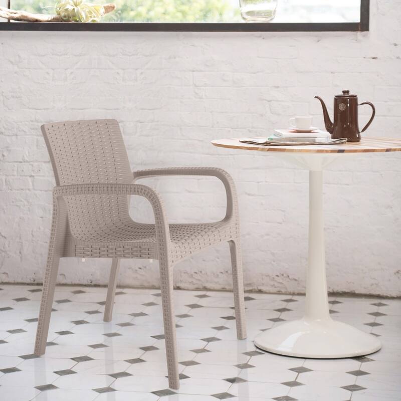Koppla Resin Stackable All-Weather Dining Armchair, Set of 2
