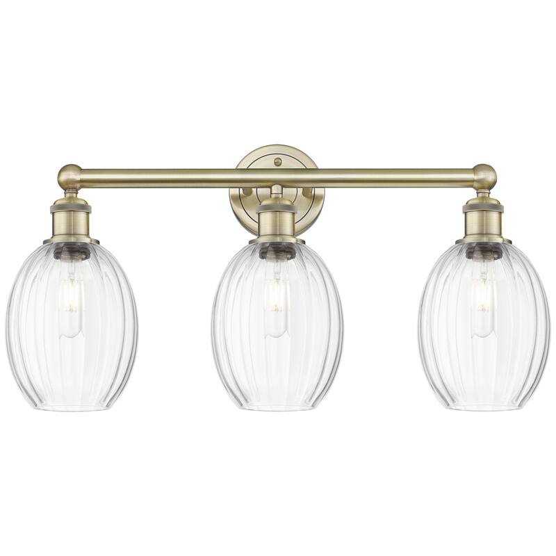 Innovations Lighting Endless Possibilities Edison - Preston - 3 Light 24" Bulb Shade Bath Vanity Light - Antique Brass/Clear