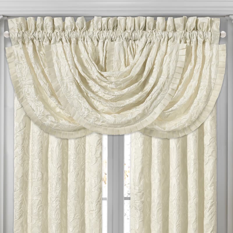 J. Queen New York Marquis Window Waterfall Valance - Ivory