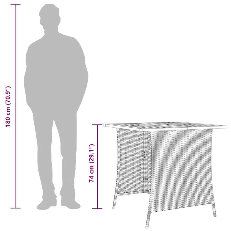 vidaXL Garden Sofa Set Beige, Cream White - 29.9 x 29.9 x 29.1