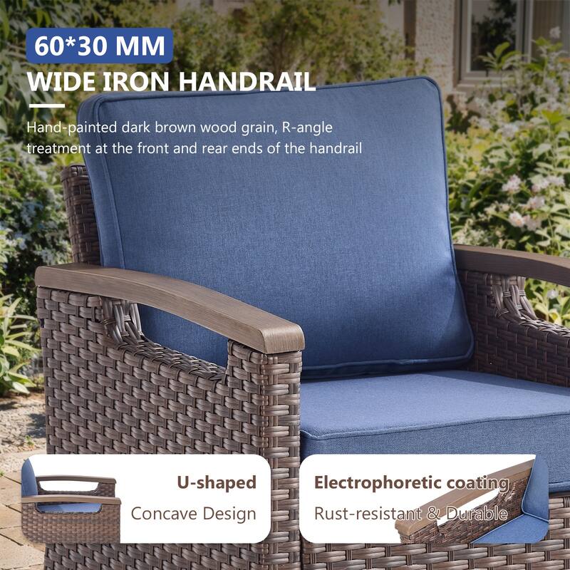 Gymojoy Patio Swivel Rocker Patio Chairs of 2 with Water-Resistant Olefin Cushions
