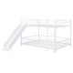 preview thumbnail 21 of 70, Metal Bunk Bed with Slide and Door, Twin Over Twin/Full Over Full Low Bunk Bedframe with Fence Guardrails and Ladder for 2 Kids