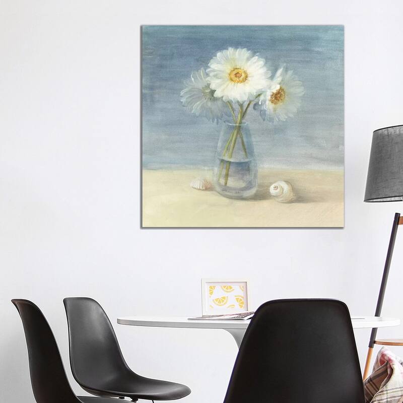 iCanvas "Daisies and Shells" by Danhui Nai Canvas Print - 37x37x1.5