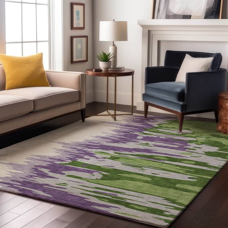 Premium Washable Super Soft Modern Ombre Mayfield Rug - Green - 10' x 14'