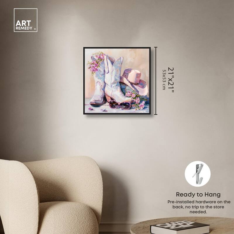 Spring Pink Cowboy Necessities Canvas by Art Remedy