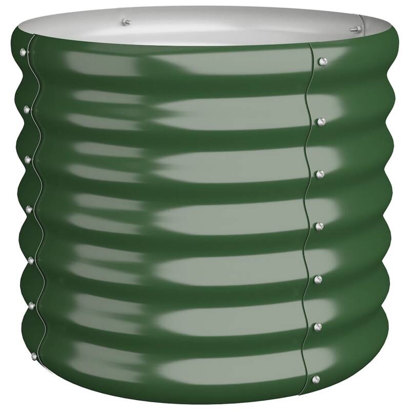 vidaXL Garden Planter Green Powder-coated steel Durable - 15.7 x 15.7 x 14.2 in