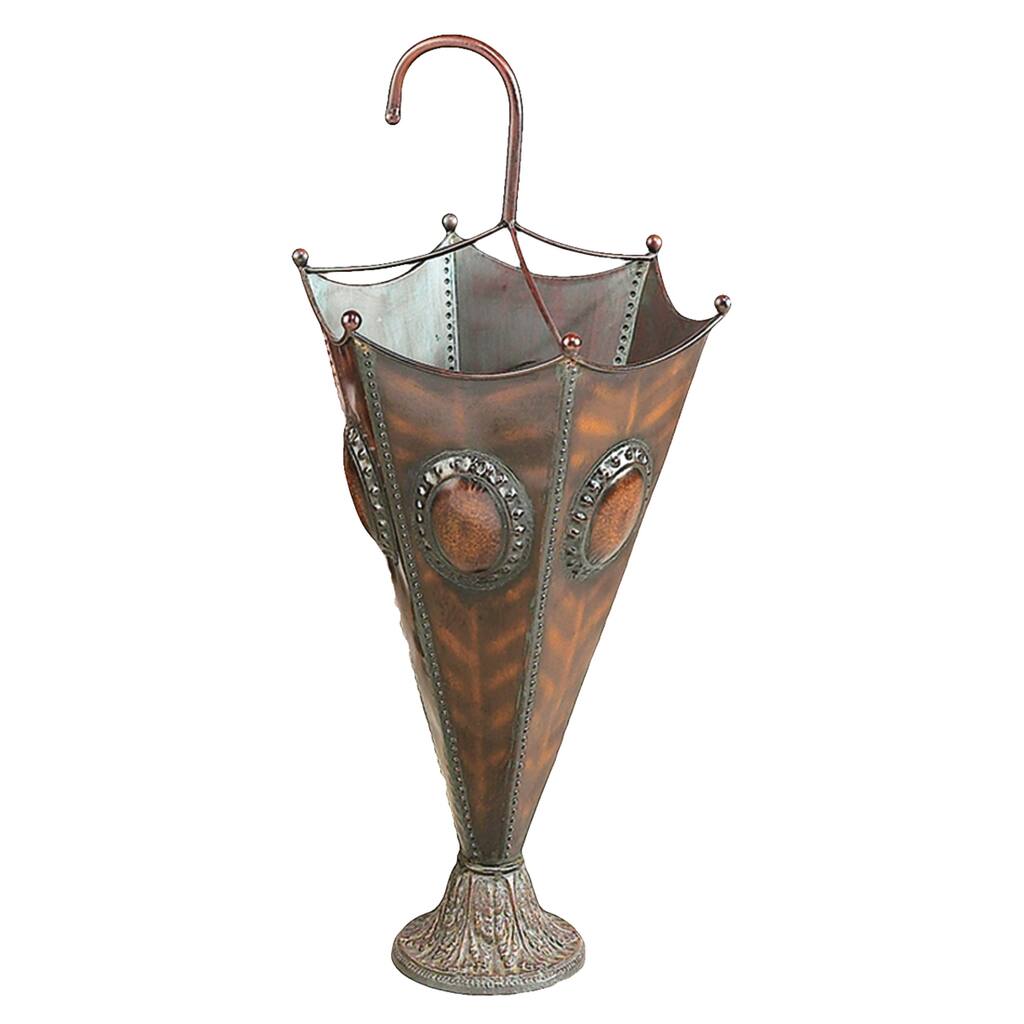 Metal Umbrella Stand - Brown - Roche River Decor - 13"W x 13"L x 28"H