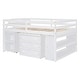 preview thumbnail 9 of 55, Full Size Loft Bed with Retractable Desk, Storage Drawers, and Stairs, Space-Saving