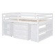 preview thumbnail 27 of 25, Full Size Loft Bed with Retractable Writing Desk and 3 Drawers, Wooden Bed with Storage Stairs and Shelves