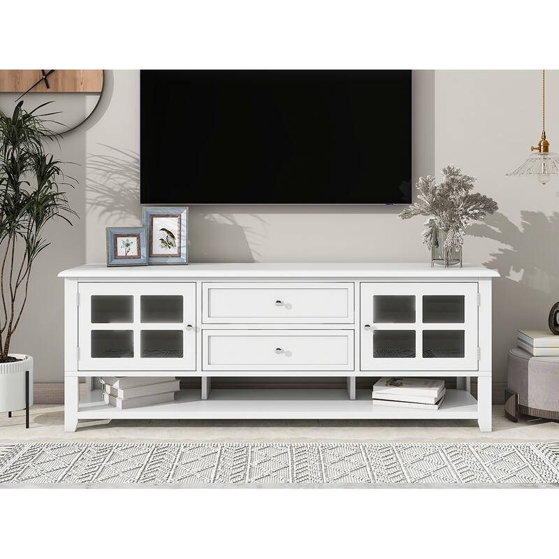 TV Stand for TVs up to 60", Entertainment Center with Multifunctional Storage Space