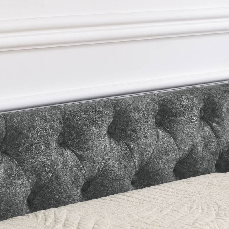 Queen Size Daybed with Drawers Upholstered Tufted Sofa Bed