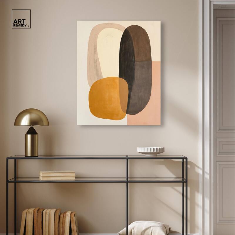 Burnt Ochre Orbit Canvas by Art Remedy, Gallery Wrapped
