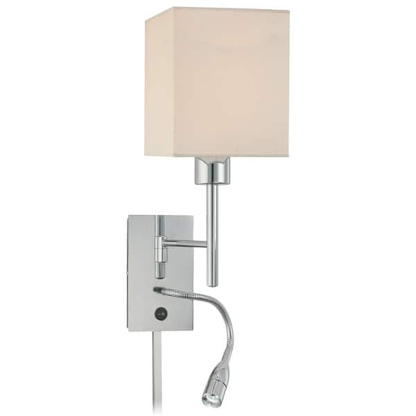 slide 1 of 1, Kovacs 1 Light 21" High Plug In Wall Sconce from the George's Reading Chrome