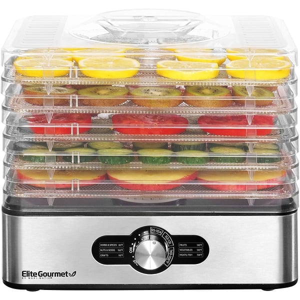 Elite Gourmet 5 Stainless Steel Tray Food Dehydrator Bed Bath