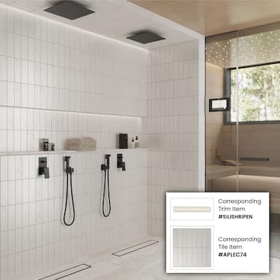 Apollo tile 2.5" x 8" Duchess Glossy Matte White Ceramic Tile (5.38 sq ft/case) - 38 Pack