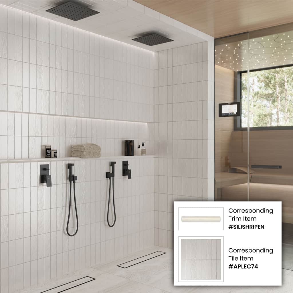 Apollo tile 2.5" x 8" Duchess Glossy Matte White Ceramic Tile (5.38 sq ft/case) - 38 Pack
