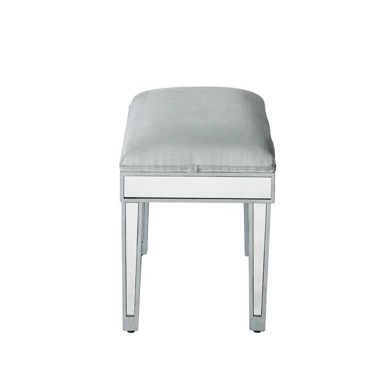 Dressing stool 18"Wx 14"D x 18"H in antique silver paint
