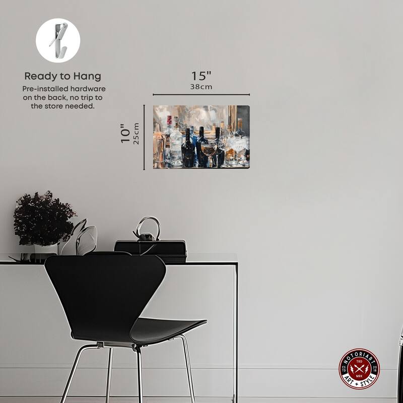Notoriart Countertop Drinks Gallery Wrapped Bar Cart Art For Men