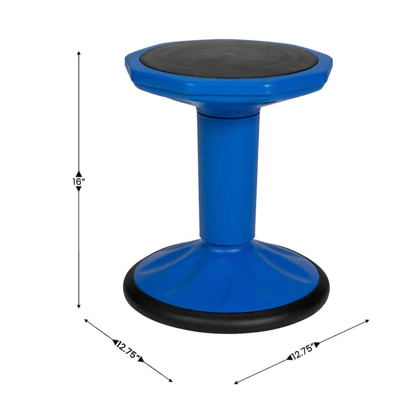 Commercial Fixed Height Collaborative Wobble Stool - 12.75"W x 12.75"D x 16"H