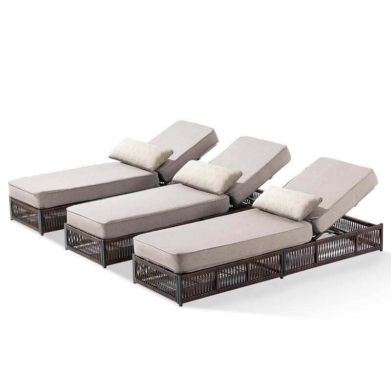 Pocassy Outdoor 5 Inch Reclining Chairs with 5 Adjustable Backrest
