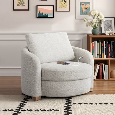 Studio Living Myers Large Accent Chair in Boucle Fabric