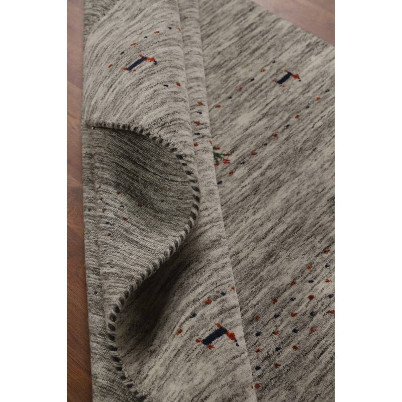 Hand Knotted Oriental 100% Wool Carpet Tribal Animal Pictorial Beige & Ivories Gabbeh Area Rug - 6' 0'' X 4' 1''