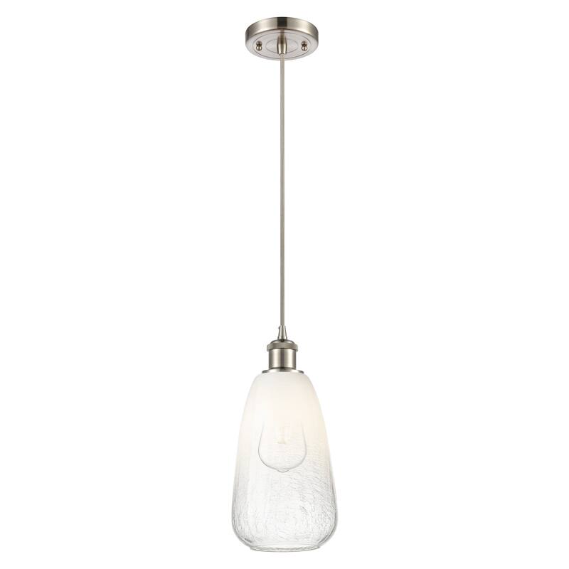 Innovations Lighting Endless Possibilities Ballston - Brookhaven Almond - 1 Light 6" Cord Hung Mini Pendant - Brushed Satin Nickel/Opal