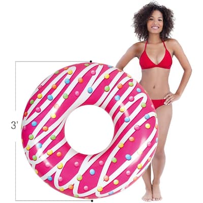 Matney Inflatable Pool Float Donut, Perfect Lounger, Raft, Float for Pools, Lakes, Beaches, and Rivers - 42.5" D x 11.75" H
