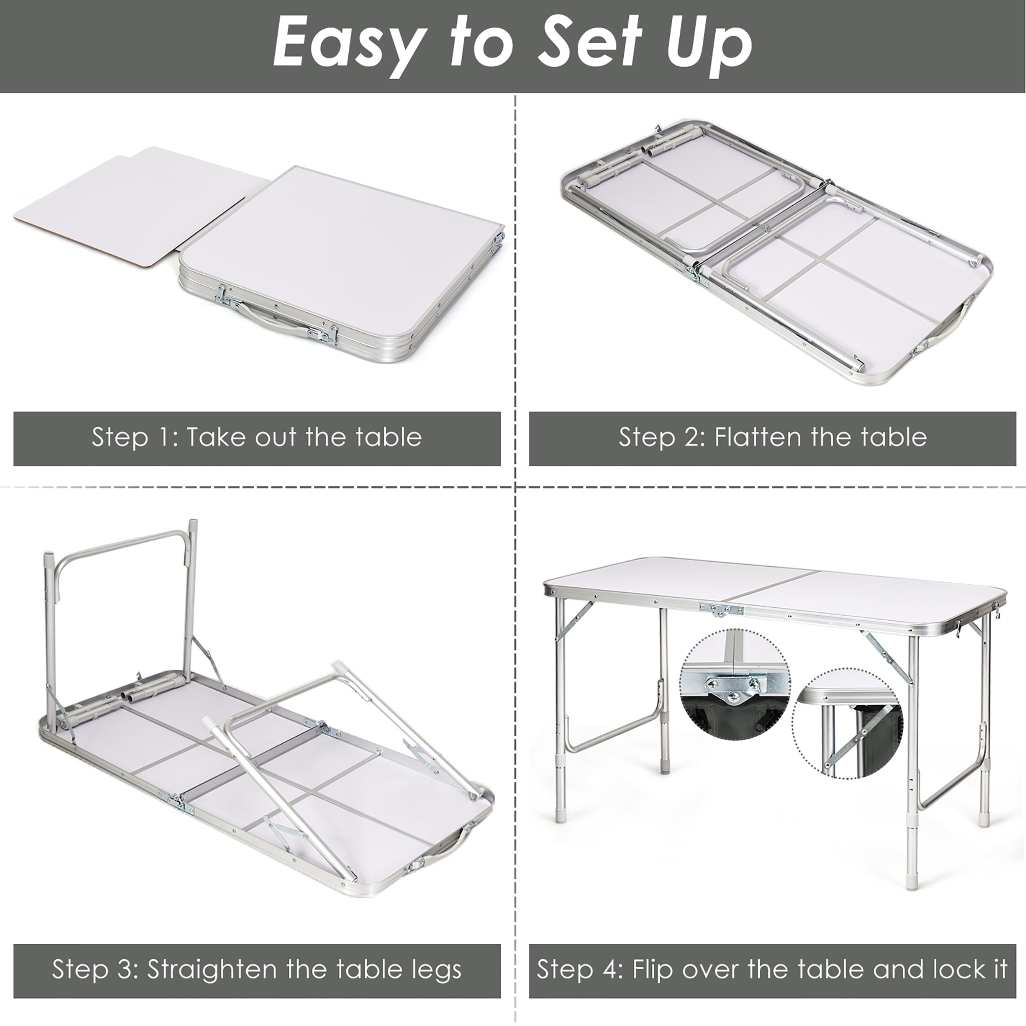 Aluminum Lightweight Portable Camping Table with Storage Organizer - Bed  Bath & Beyond - 36053020