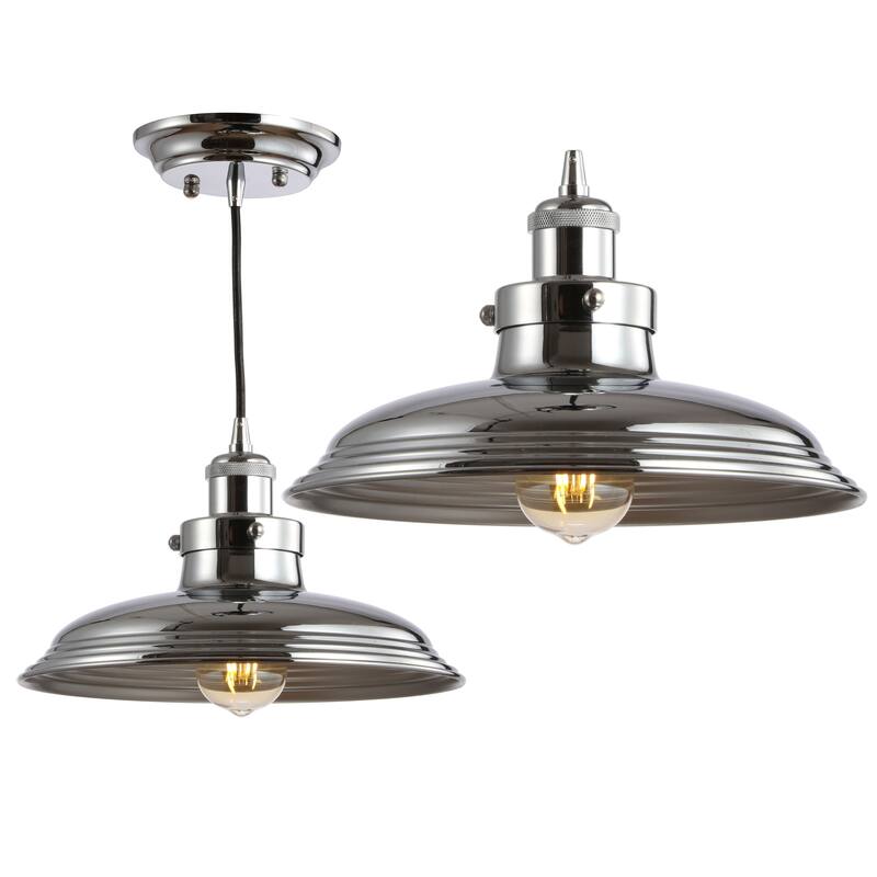 Elena 11" Adjustable Iron Industrial Rustic LED Pendant, Copper by JONATHAN Y