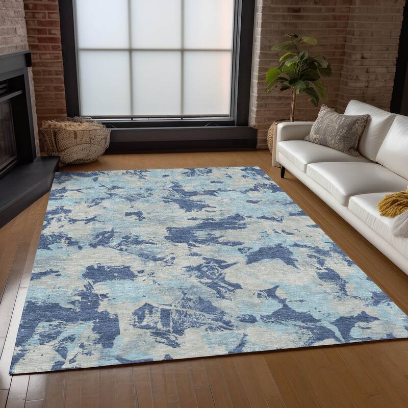 Machine Washable Indoor/ Outdoor Chantille Abstract Contemporary Rug
