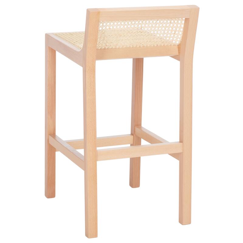 SAFAVIEH Carry Low Back Cane Counter Stool - 16" W x 19" D x 31" H - 16Wx19Dx31H