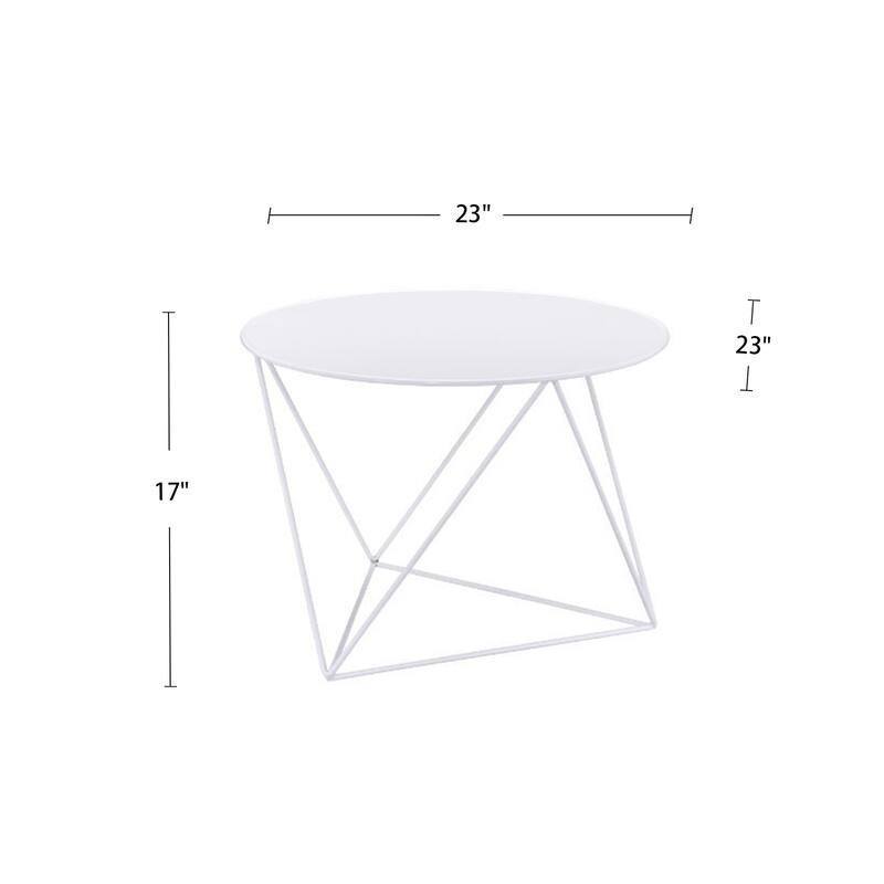 Round Table Accent Table in Metal Base