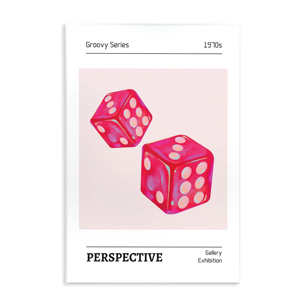 Stupell Pink Dice Pair Wall Plaque Art Design By LSR Design Studio