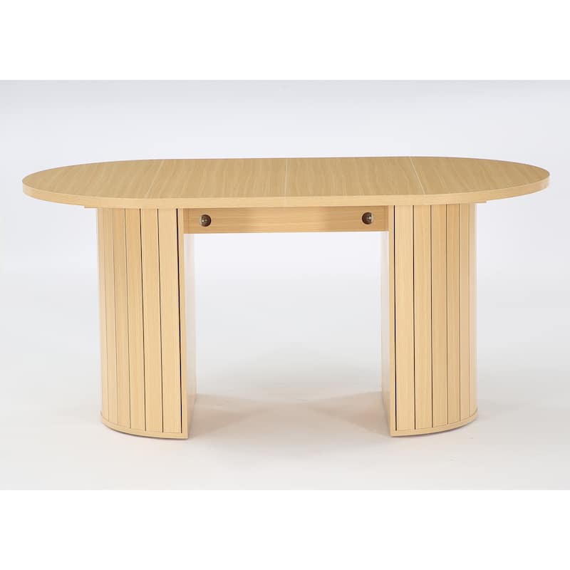 63 Inch Executive Desk, Oval Modern Home Office Desk Computer Desk