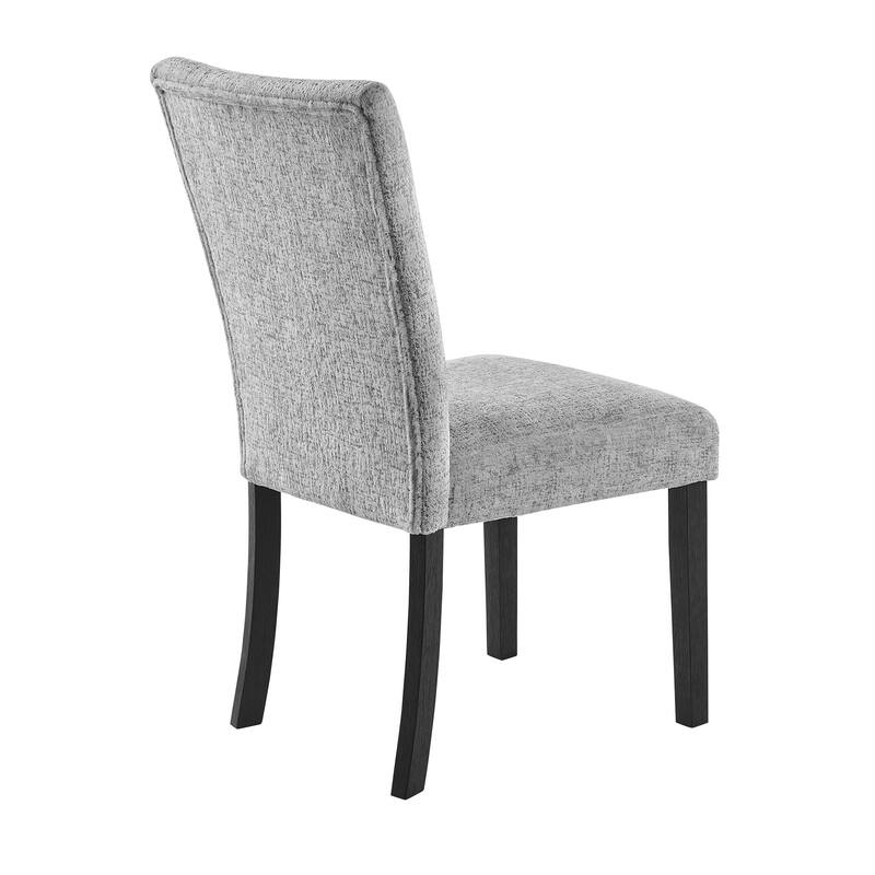 HomeRoots Set of Two Light Gray and Black Upholstered Fabric And Wood Dining Side Chairs - 21.22 in. x 40.24 in. x 18.03 in.