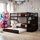 preview thumbnail 1 of 12, Twin-Over-Twin Bunk Bed with Twin Size Trundle and 3 Storage Stairs,Multifunctional Kids Bunk Bed,Espresso Espresso